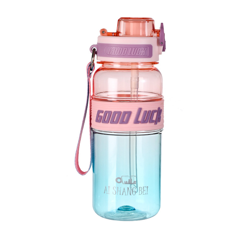 B70-9198 New Summer colorful dual-color cup, large-capacity drinking cup, dual-drinking student water cup details Picture