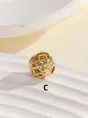 Copper gold-plated color-preserving inlaid zircon hollowed-out balls, 10mm round bead flower balls, loose beads, diy handcrafted beaded jewelry, matching beads Item Picture