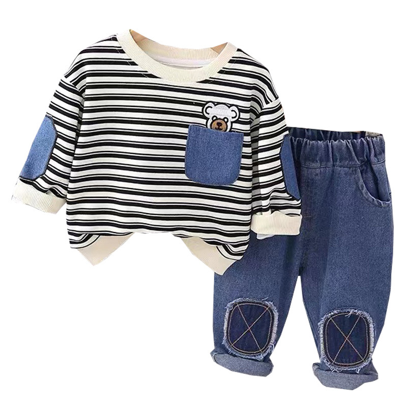 Children's sets, spring baby's stylish long-sleeved sportswear, two-piece sets of boys' and girls' sweatshirts, autumn baby clothes Item Picture