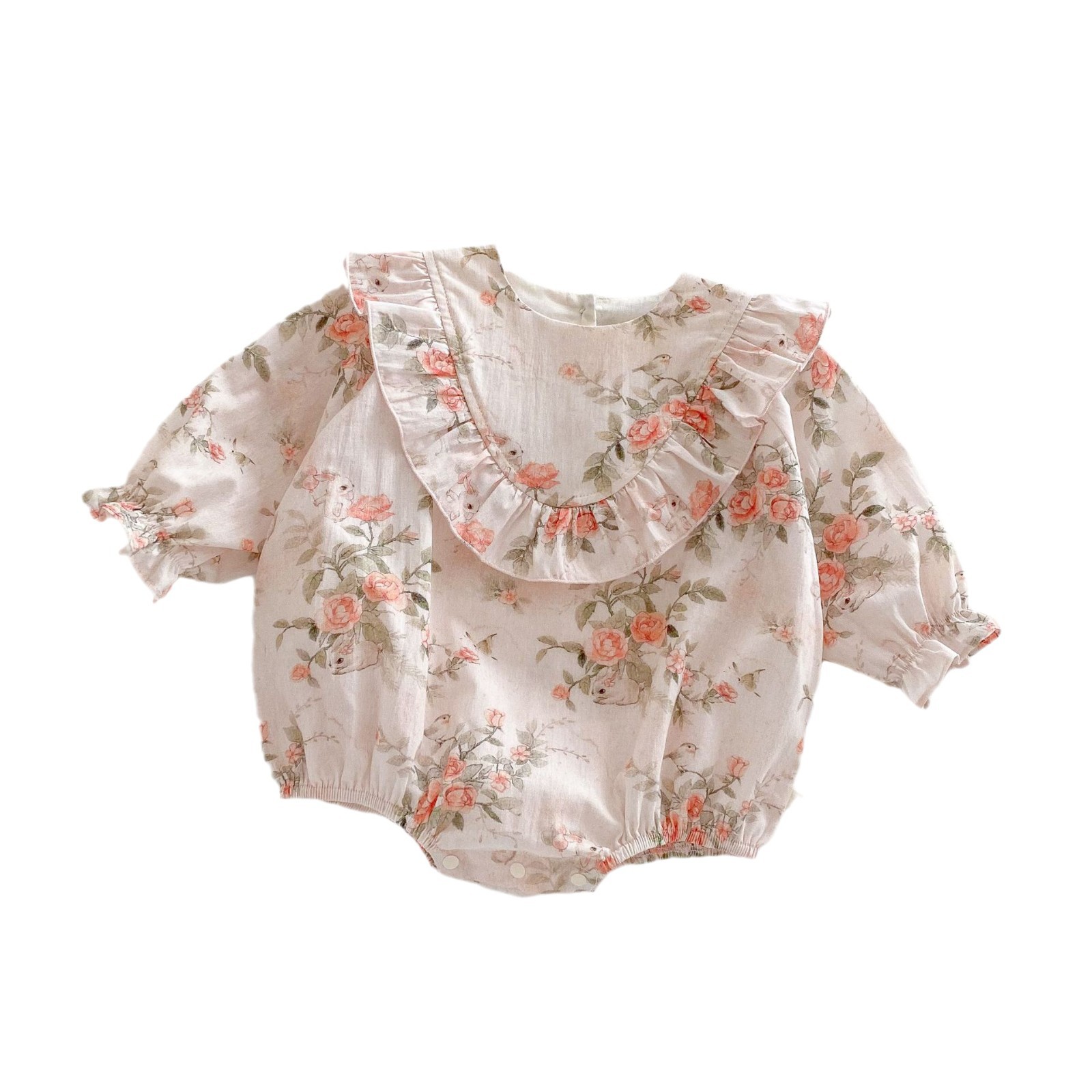 Baby floral print undergarment 2025 New spring Huzhou Zhili Baby stylish one-piece clothing Trend for newborns Item Picture