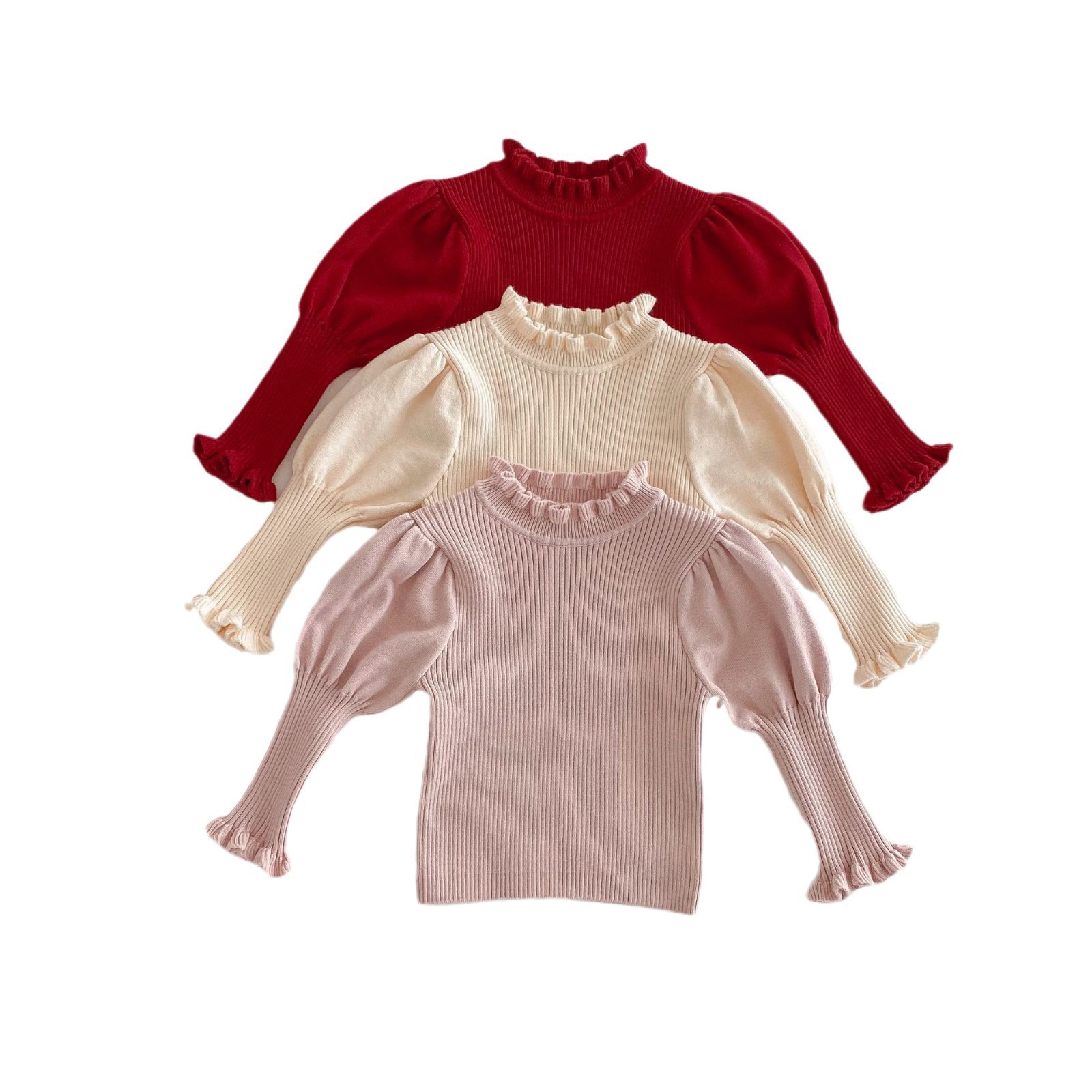 Girls' fashion sweater 2025 New Spring Baby Korean-style core-spun yarn pullover, baby festive New Year wear trend Item Picture