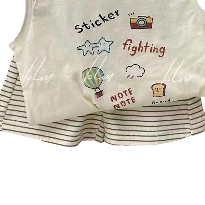 Baby Set 2024 Summer Boys' Vest Set, stylish and thin cartoon two-piece set for little boys Item Picture