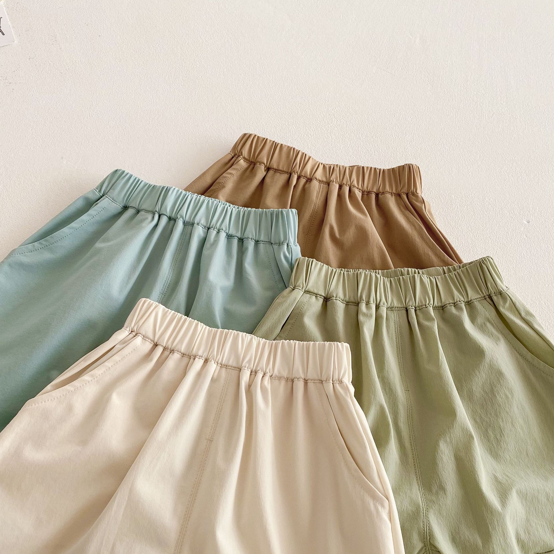 Children's solid color casual pants 2025 new style 0-5 years old summer boys' simple Korean-style casual pants Trendy baby pants Specification drawing
