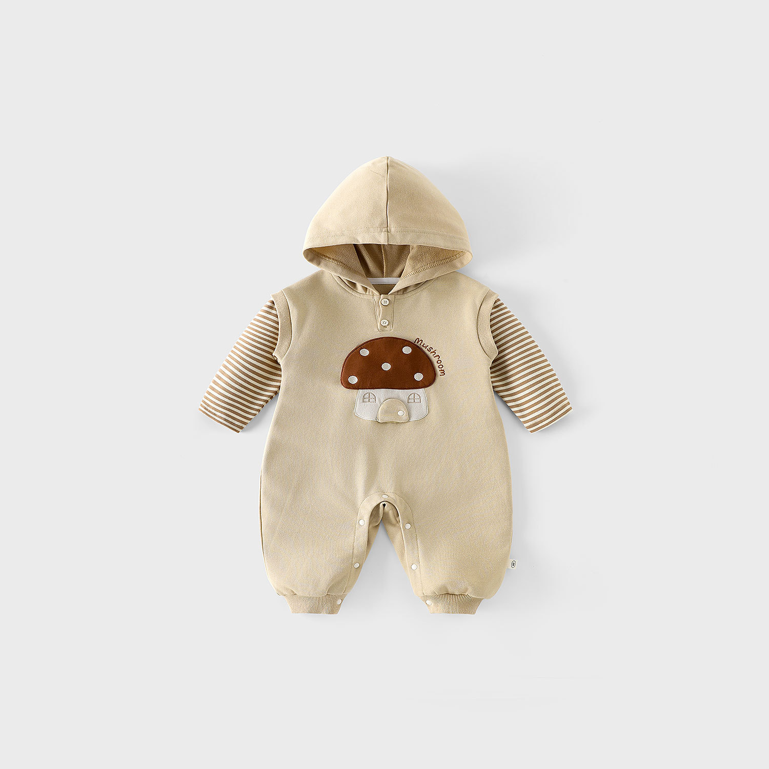Baby patch one-piece suit 2025 new autumn newborn clothes for boys, cool fake two-piece striped crawling suit details Picture