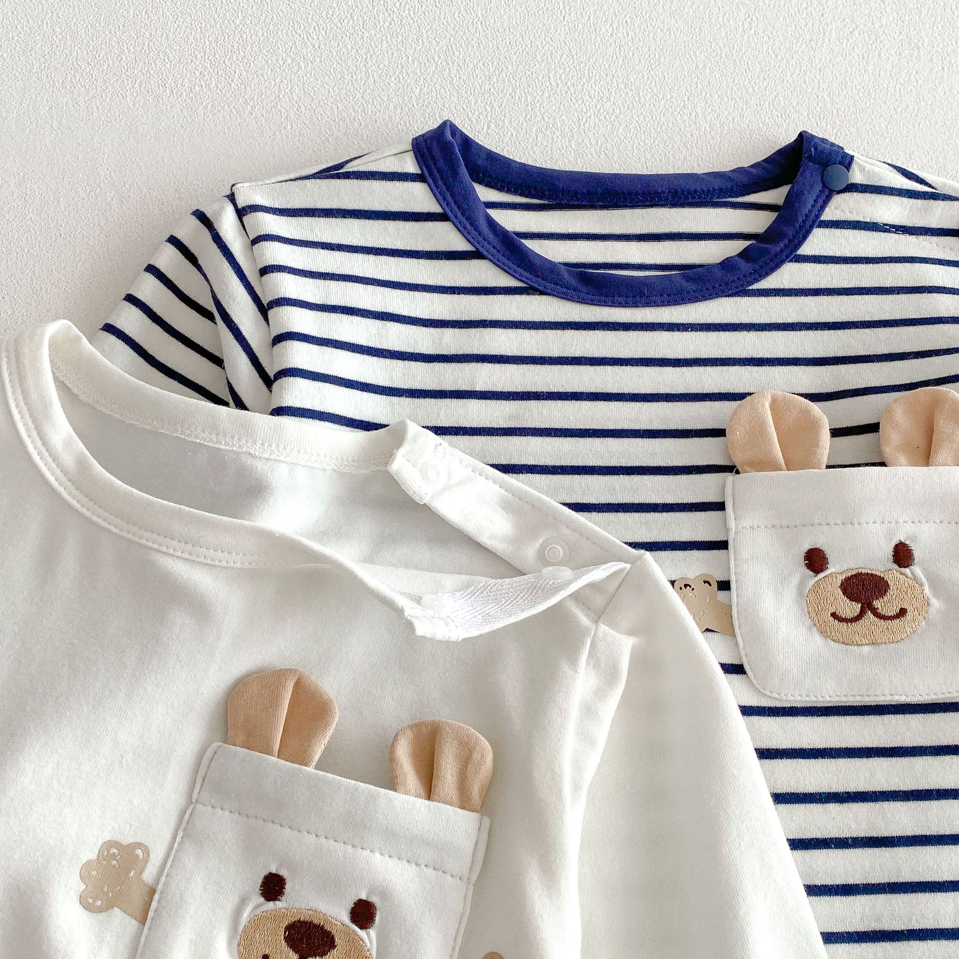 Children's cartoon base shirt 2025 new spring Boys' 3D cartoon T-shirt, trendy baby Korean striped top Application Scenario