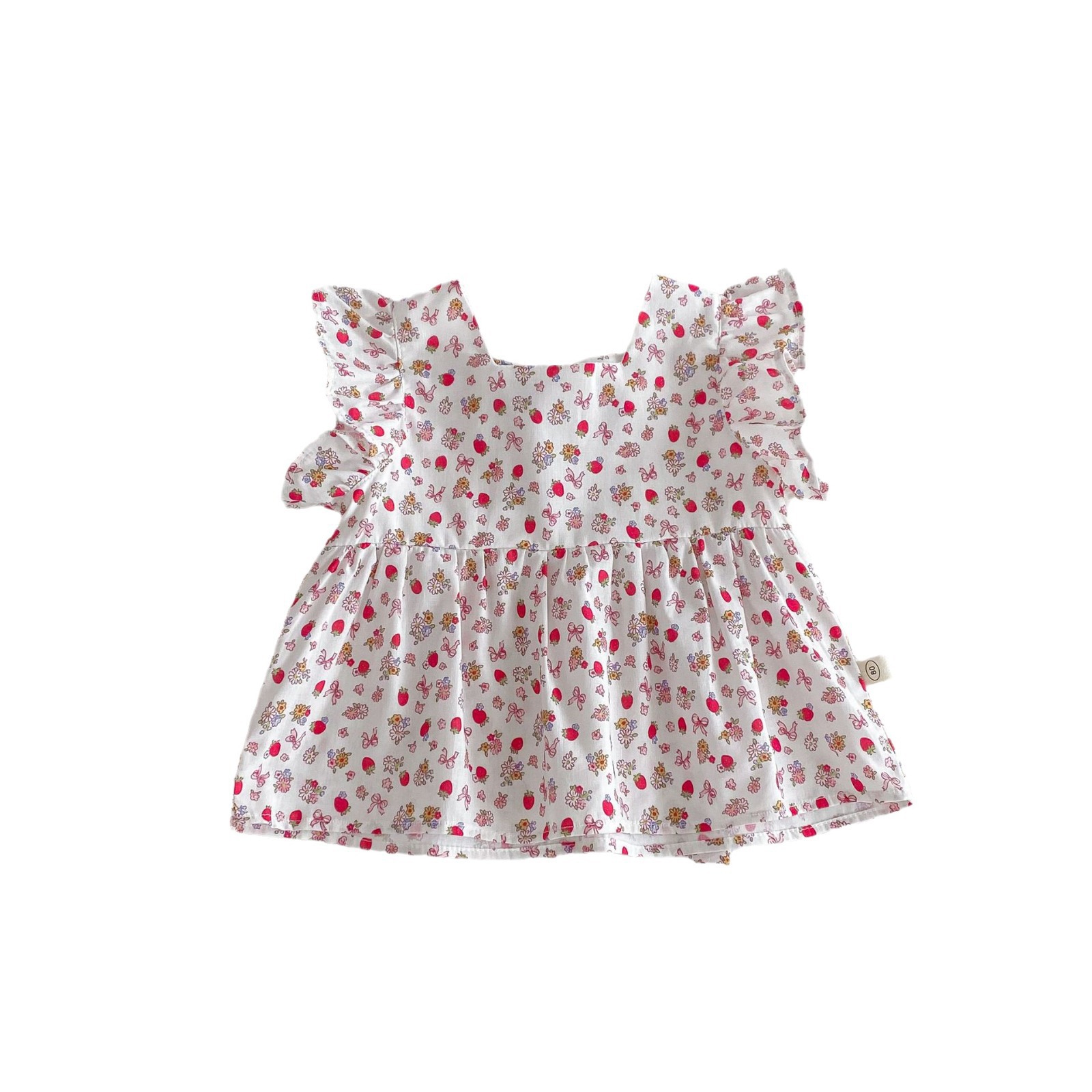 Girls' flying sleeve baby shirts for 0-5 years old summer, Huzhou Zhili girls' baby flower shirts, baby summer clothing trend BY215 Item Picture