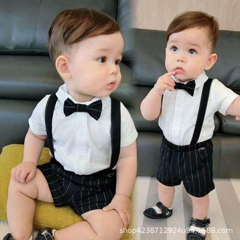 Little boy suit, summer baby's first birthday banquet dress, spring and autumn baby's first birthday clothes, infant and children's birthday gentleman's set full figure