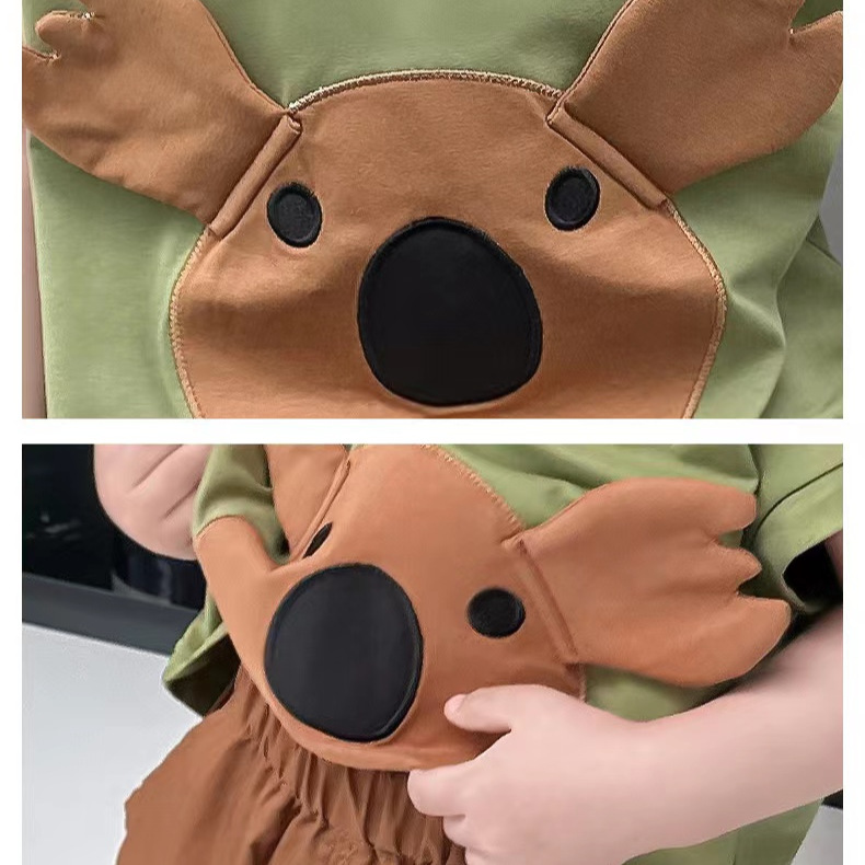 25 Boys' new Korean cartoon set: Summer wear for boys, cartoon vest, stylish summer casual cotton 5-inch pants, trendy Application Scenario