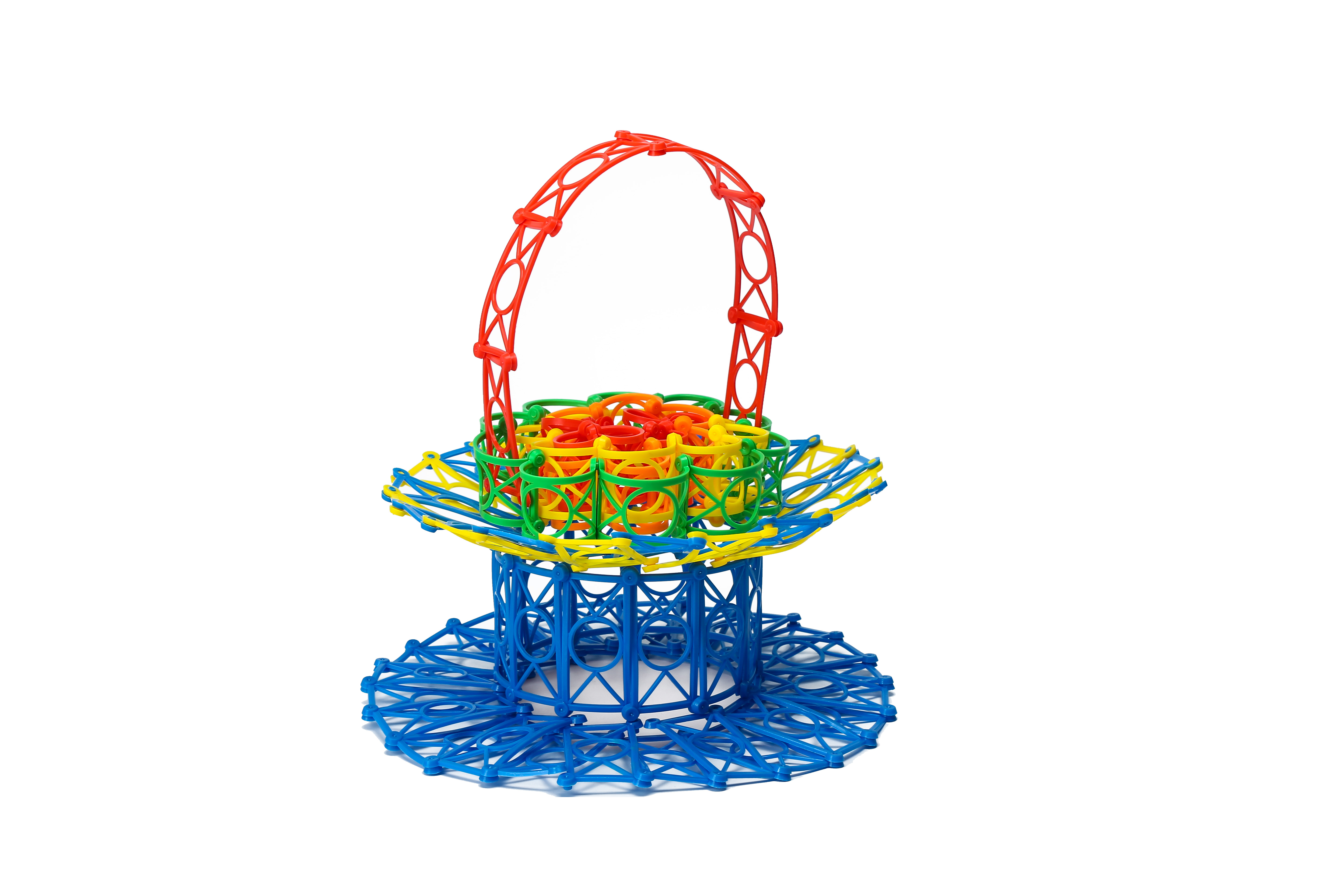 Children's toys, eco-friendly woven flower baskets, building blocks, educational assembly building blocks, desktop intelligence plastic toys, plastic assembly building blocks Item Picture
