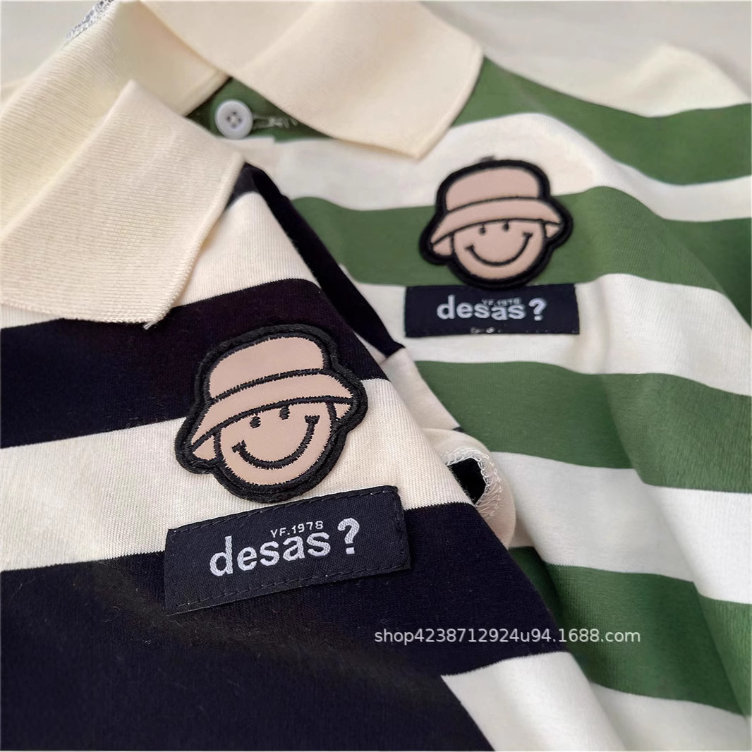Boys' Summer Set 2025 New Style Stylish short-sleeved striped Polo shirt Cool Little boy Summer two-piece set trendy Application Scenario