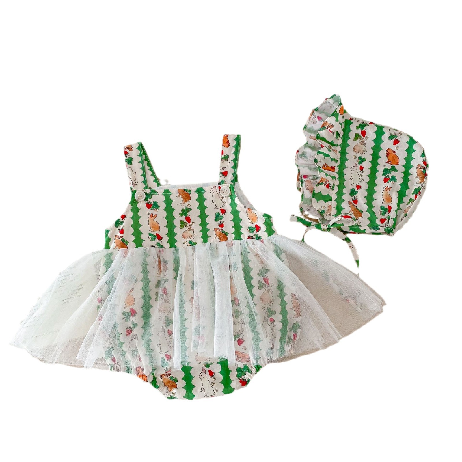 Baby bunny bunny skirt with hat, 0-2 years old summer girl super cute Hayi first birthday dress thin AL645 Item Picture