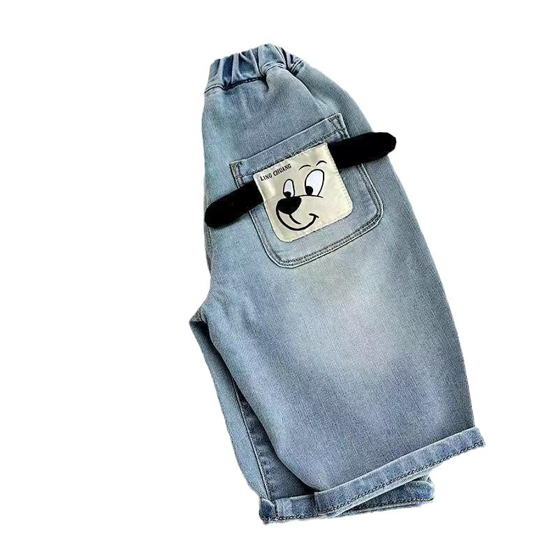 New boys' and girls' 2024 jeans: Stylish, soft, children's loose, cartoonish and skin-friendly elastic pants Item Picture