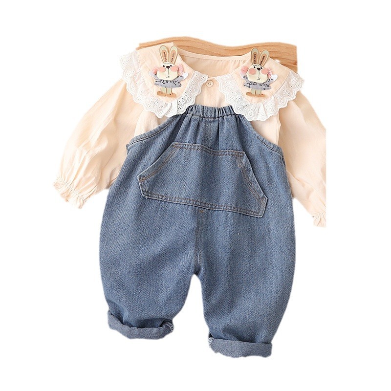 Spring and Autumn children's overalls 2023 new men's and women's baby Korean version autumn soft denim overalls, a popular style Item Picture