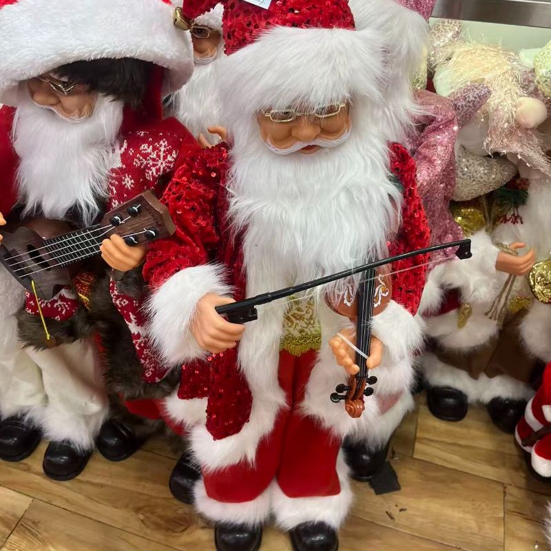 圣诞节圣诞老人摆件圣诞节道具圣诞工艺品电动音乐白底实物图