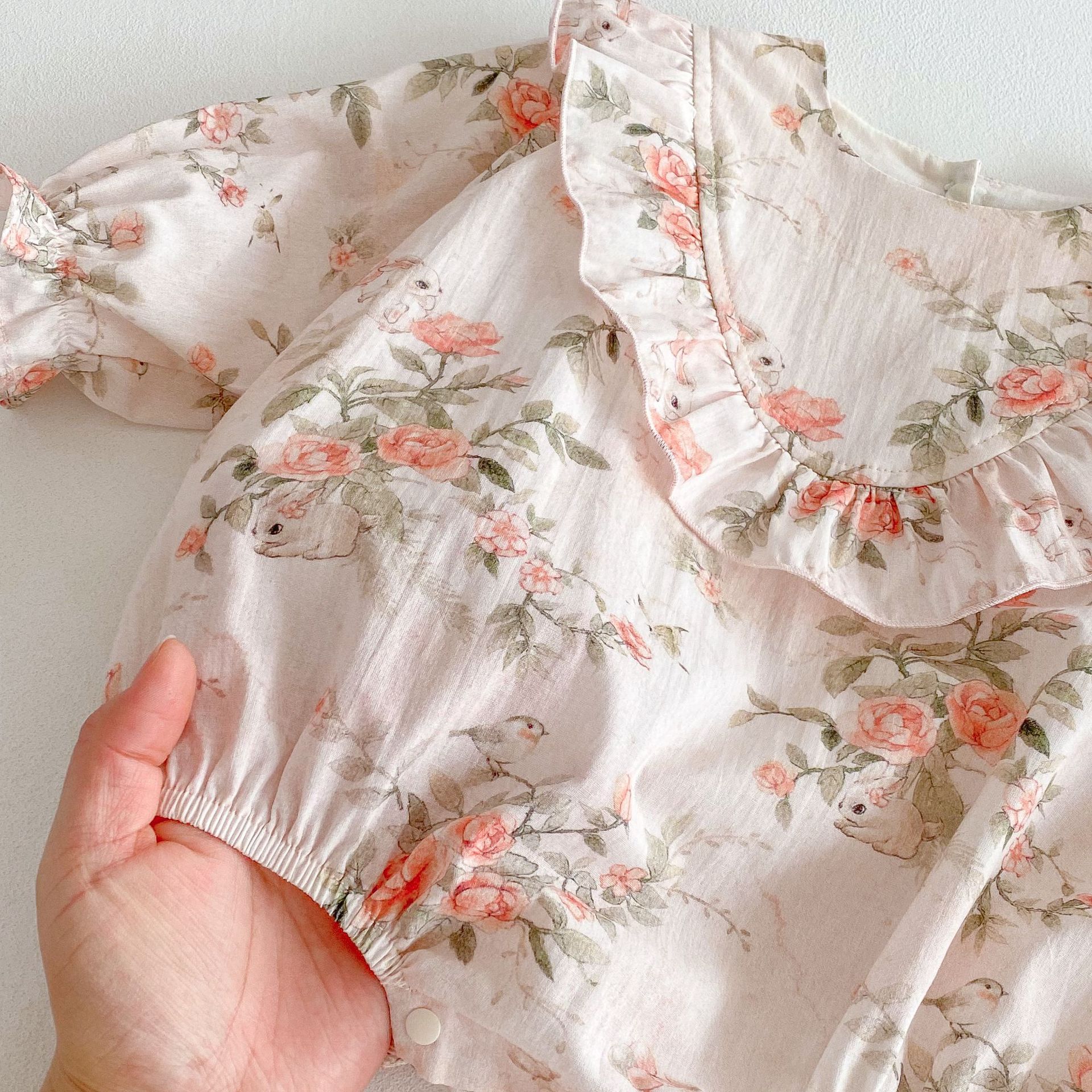 Baby floral print undergarment 2025 New spring Huzhou Zhili Baby stylish one-piece clothing Trend for newborns Application Scenario