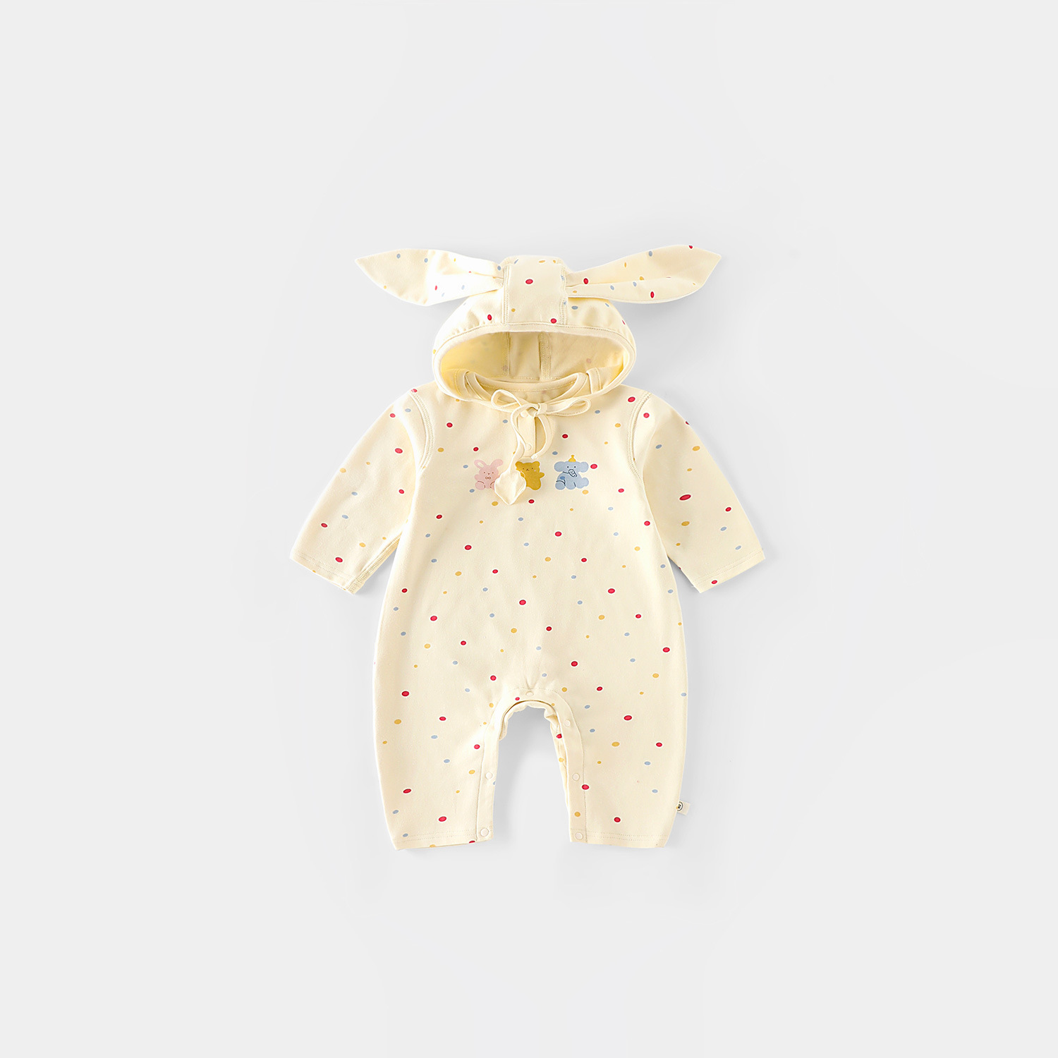 Baby polka dot jumpsuit 2025 new autumn style, super cute cartoon crawling suit for baby girls, first birthday clothing trend for newborns full figure