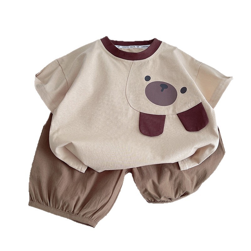 Boys' summer short-sleeved set 2025 New style Children's summer Cool two-piece set Baby cartoon casual clothes trend Item Picture