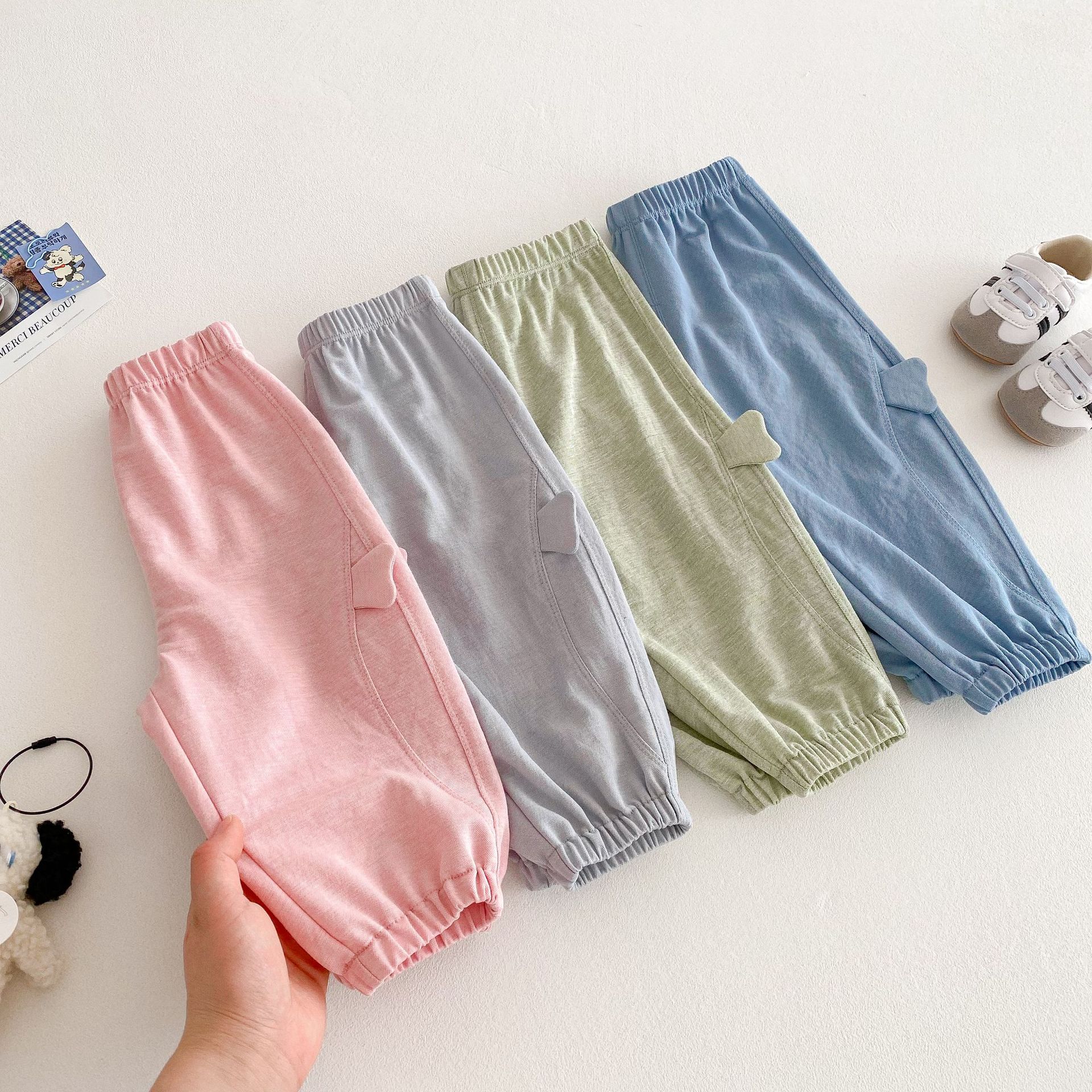 Solid color mosquito-proof pants for girls 2025 new style summer girls, stylish Korean-style casual pants, thin children's summer pants Specification drawing