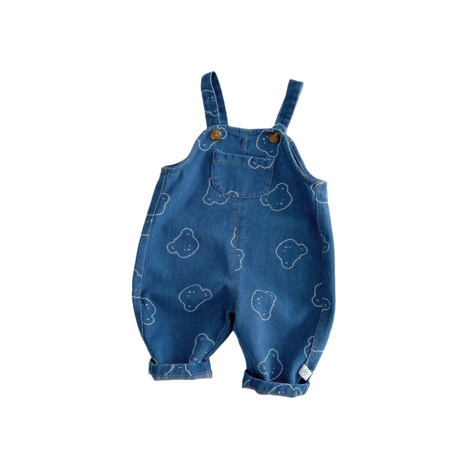 Children's bear overalls 2025 new Spring full-length cartoon jeans for boys, baby Korean-style spring pants Item Picture