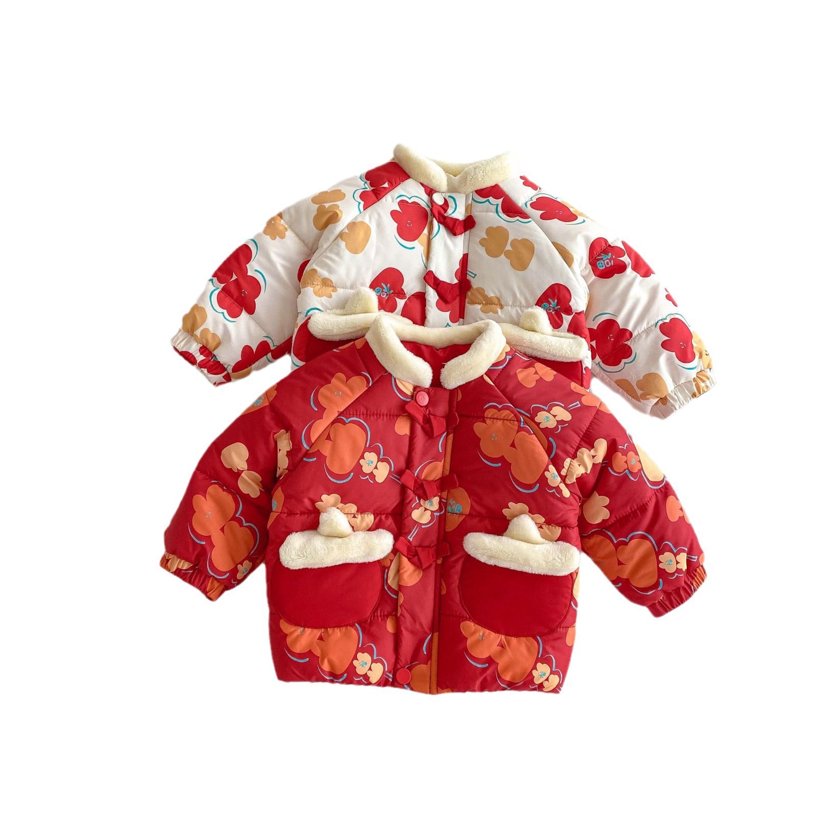 Children's cotton-padded New Year Greeting clothes for winter 2025 new style Zhili Children's Clothing, baby thickened cotton-padded clothes, girls' cotton-padded clothes AY716 Item Picture