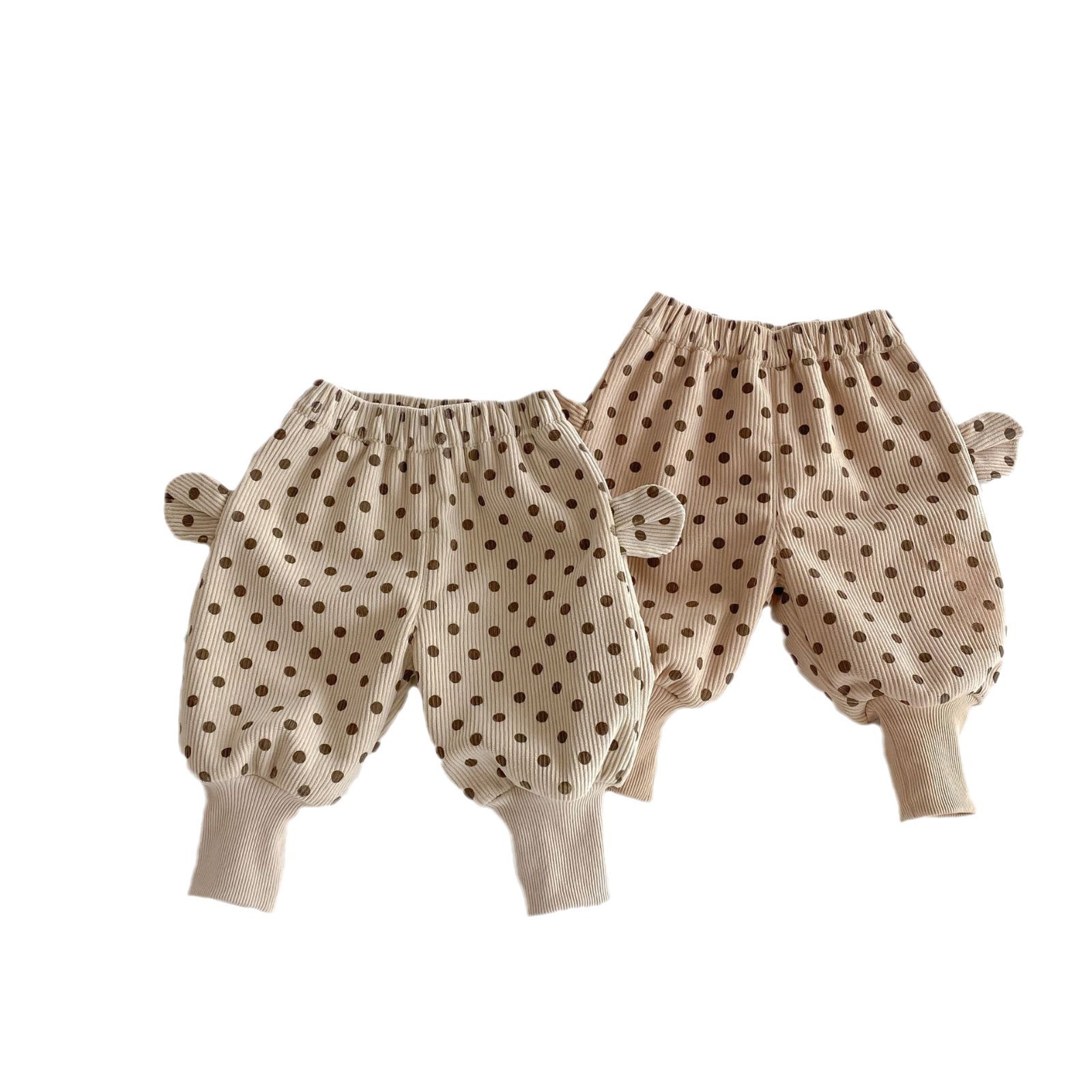 Children's polka dot fleece pants, winter Class a girls' corduroy pants, baby autumn and winter fleece thickened sweatpants AK508 Item Picture