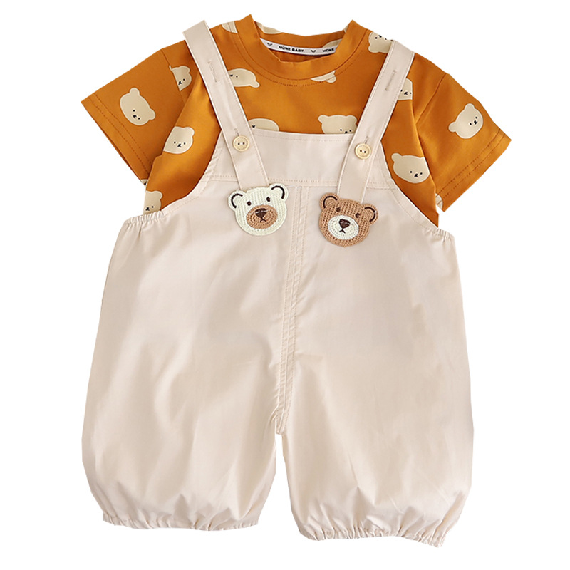 Children's summer overalls for boys set 2023 New style Children's cool and fashionable summer clothing, trendy clothes for babies Item Picture
