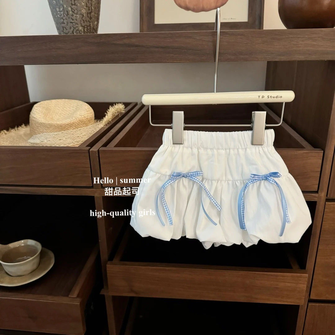 New summer set for girls 2025: Stylish Children's checkered vest, baby two-piece set, shorts, princess style bestseller details Picture