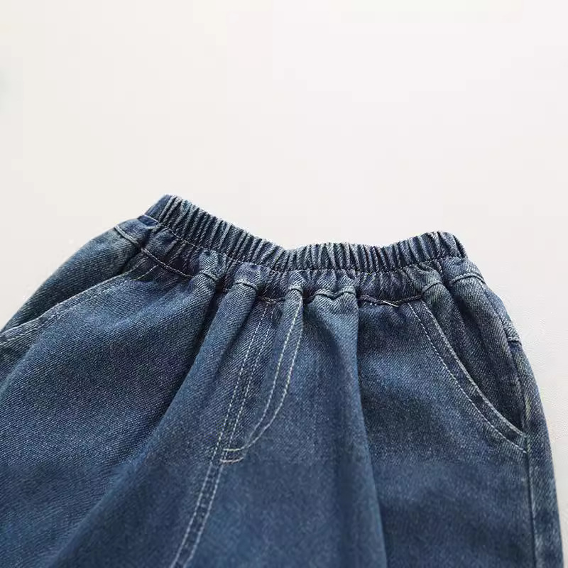 Boys' jeans autumn collection, children's long pants Spring and Autumn 2023 new style Baby stylish pants, children's casual pants trend details Picture