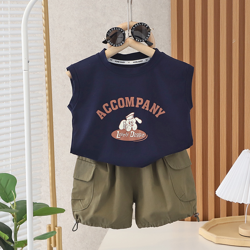 Children's vest, men's summer cartoon, 2023 new style boys' T-shirt, baby summer wear, sleeveless for children aged 0-5, thin style Application Scenario
