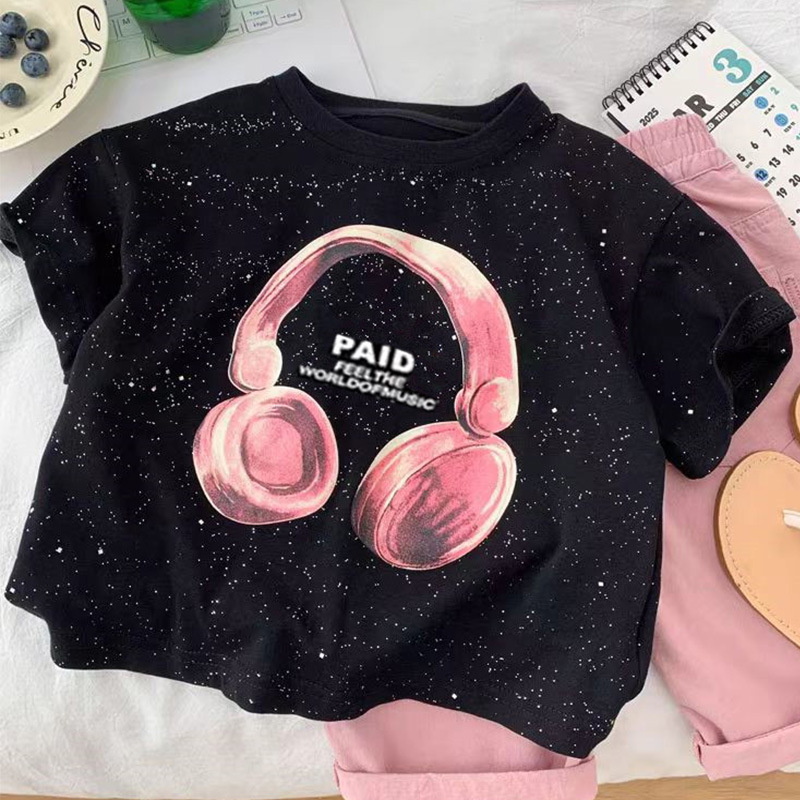 Children's summer set: Little Kids short-sleeved 2024 New style for Boys and Girls, stylish two-piece Korean-style kids' clothes full figure