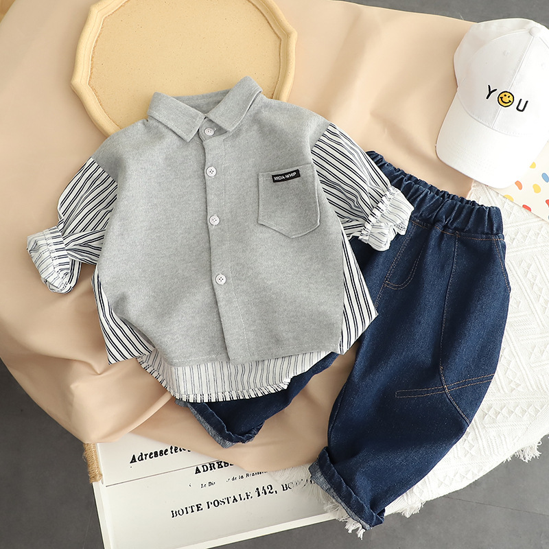 Children's autumn clothing for boys and babies 2023 New Spring and autumn style Korean-style casual and personalized top for small and medium-sized children full figure