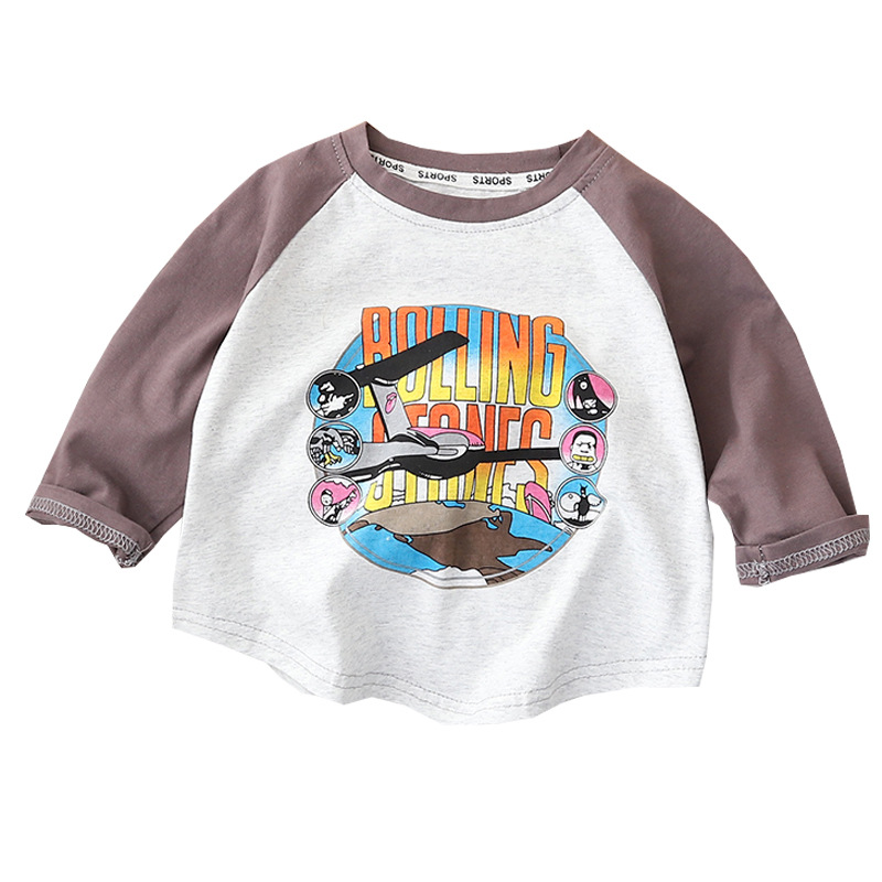 Super soft and glutinous ~ A new spring and autumn trend of baby cartoon tops with thin cotton shoulder straps for boys Item Picture