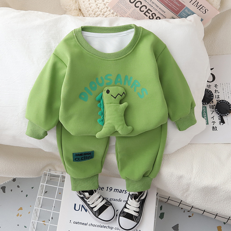 Children's clothing and boys' Set 2023 Spring and Autumn New Korean-style stylish casual sports sweatshirt for small and medium-sized children. Two-piece set details Picture