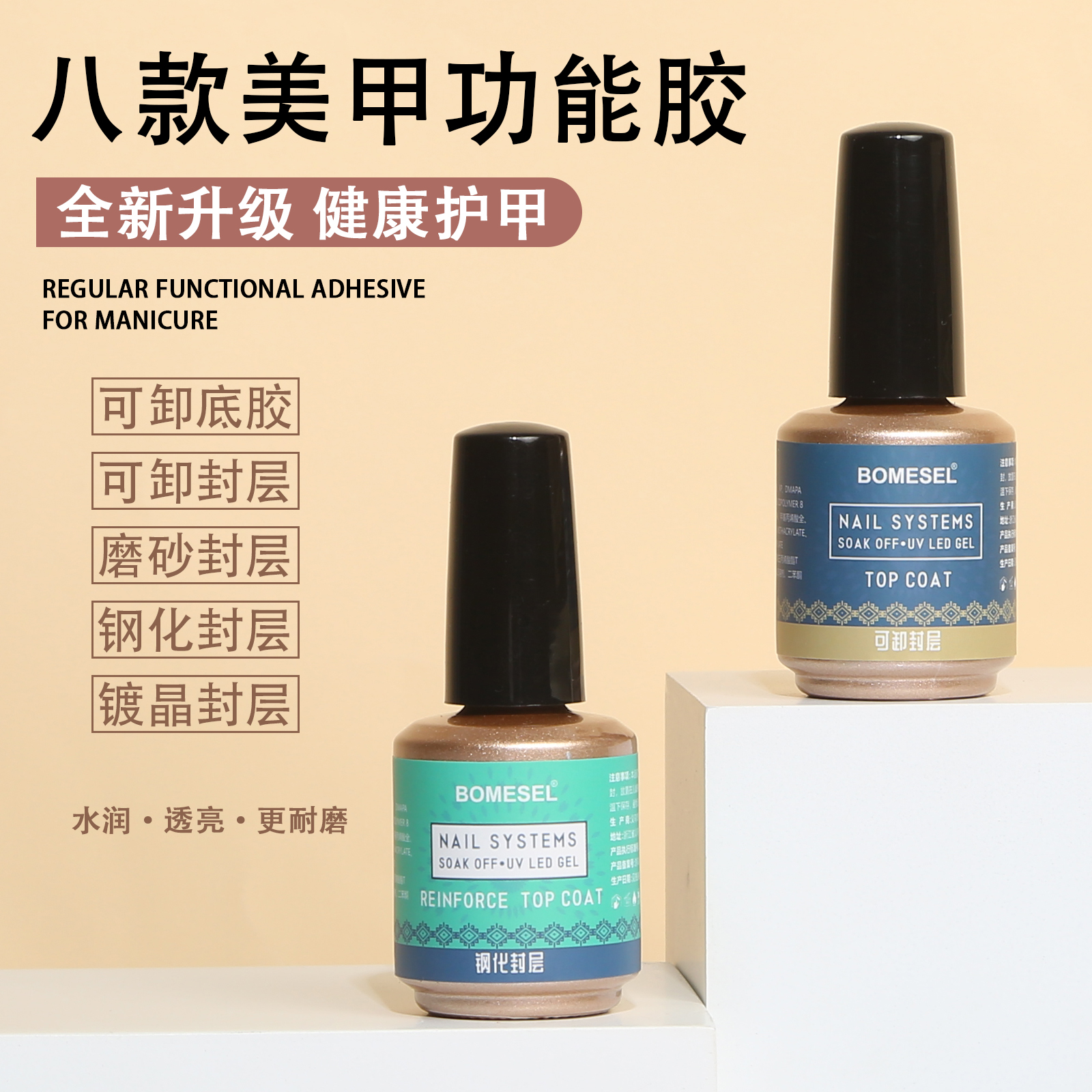Sealing layer: Bright oil, long-lasting base glue, nail polish glue, functional glue, base glue, frosted sealing layer pic 3