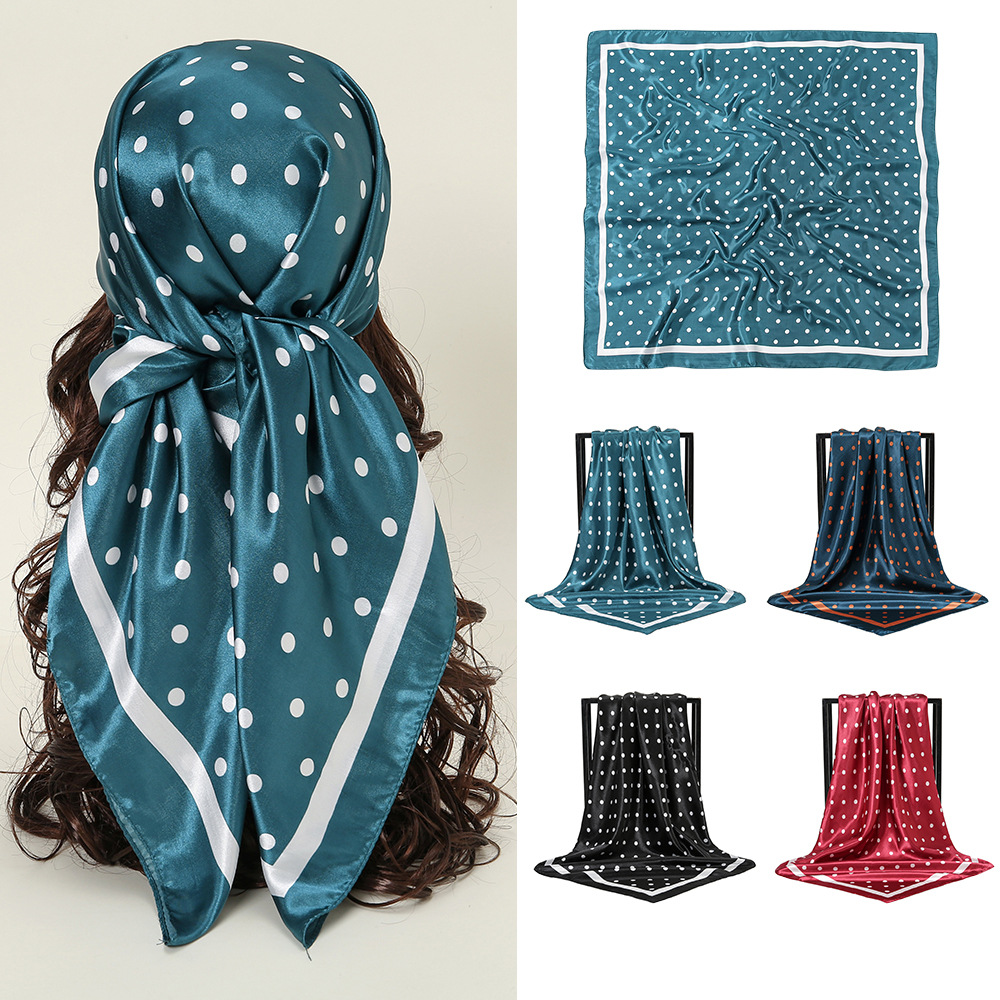 Autumn new style fashionable and fresh polka dot 90-color ding large square scarf for women in stock, fashionable square scarf wholesale FJ137 full figure