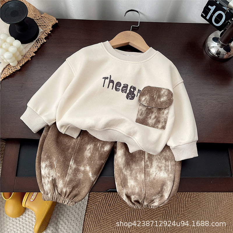 Boys' Autumn Set 2025 New Style Cool Little Kids hoodie Children loose baby autumn clothes Fashion trend details Picture