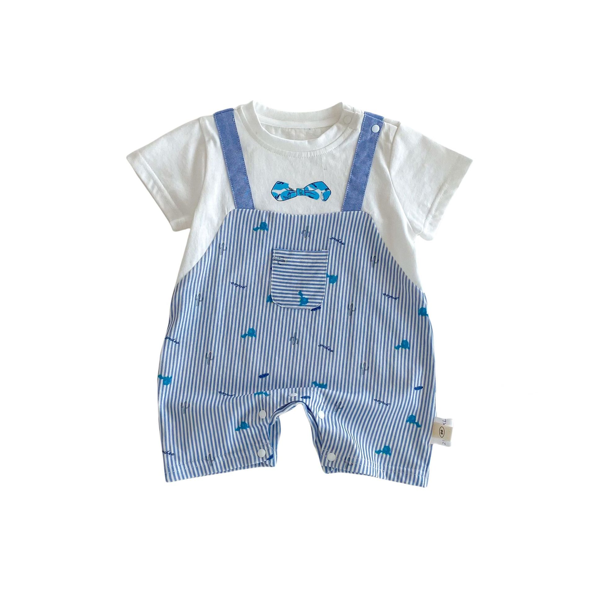 Baby Academy Style Crawling Suit 2025 New style Baby striped fake two-piece Super cute one-piece suit Z25-304XL Item Picture