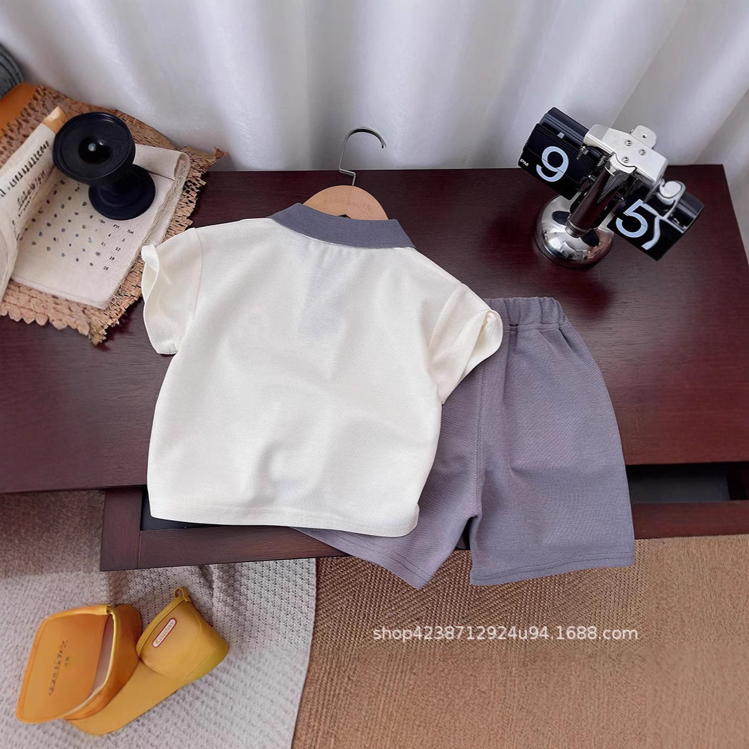 Children's spring lapel set 2024 Spring New Korean style cool baby boy trendy two-piece children's clothing Specification drawing