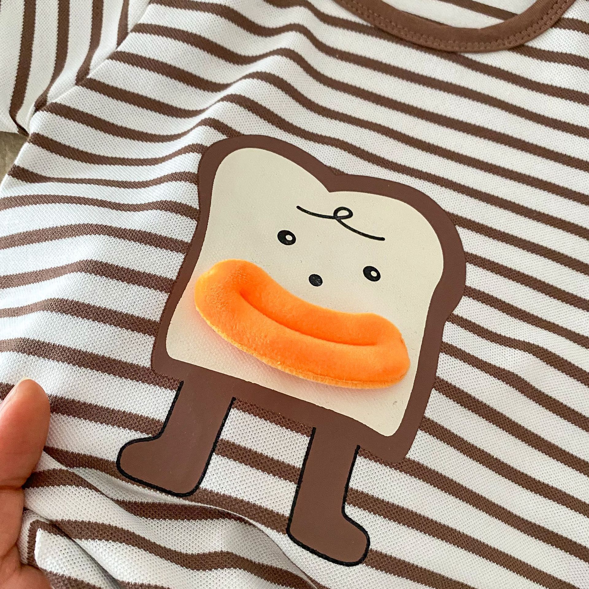 Baby striped jumpsuit for 0-2 years old, summer Huzhou Zhili baby cartoon bottom wrap clothing Trend AL545, soft Specification drawing