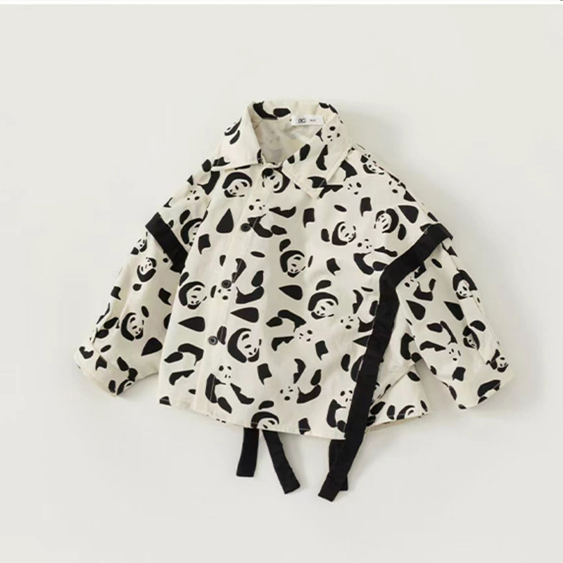 Boys' shirts, Korean-style webbing loose tops, girls' cool shirts, puppy coats, children's shirts, spring clothes and trendy outfits Specification drawing