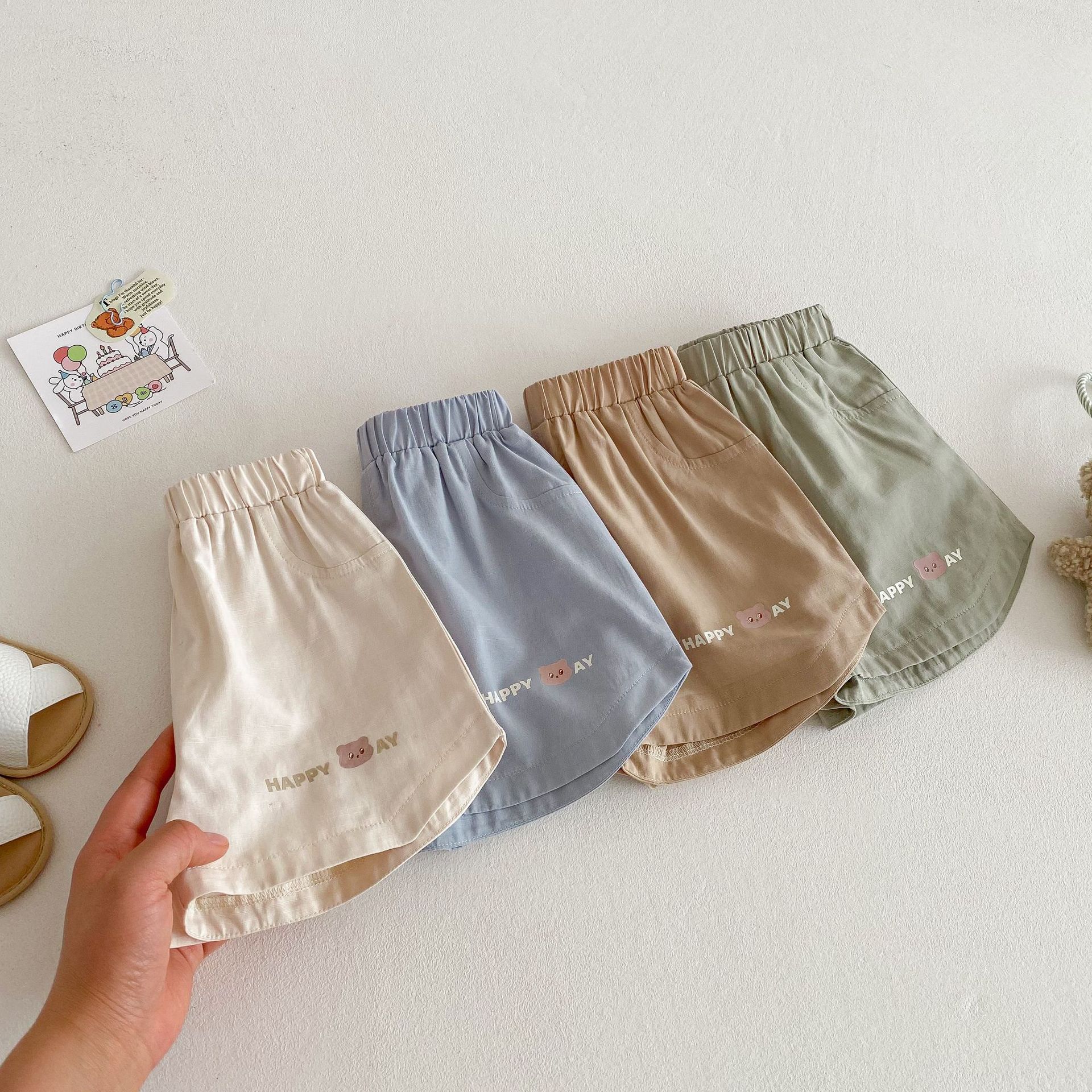 Korean girls' shorts 2025 New Summer Girls' stylish embroidered mushroom jeans Z25-238XK details Picture