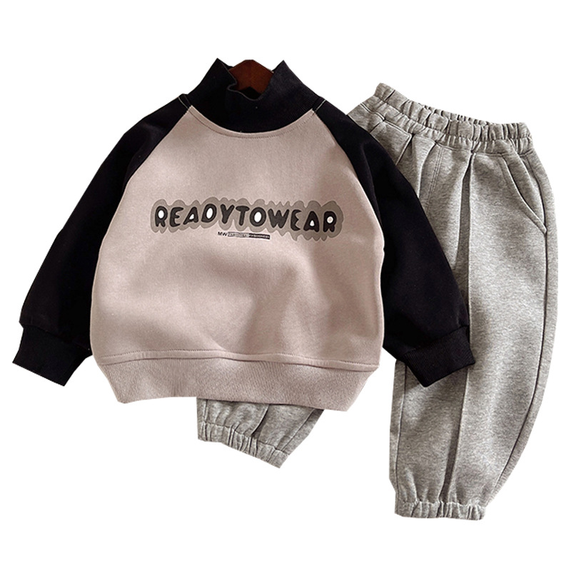 Boys' Autumn Set 2024 Spring and Autumn New Boys' pullover hoodie, stylish and trendy, a complete set of children's sweatpants Item Picture