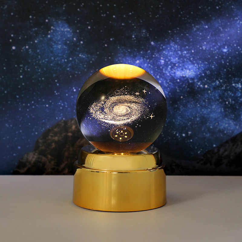 水晶球 小夜灯 旋转星空水晶球 厂家直销生日礼物详情图3