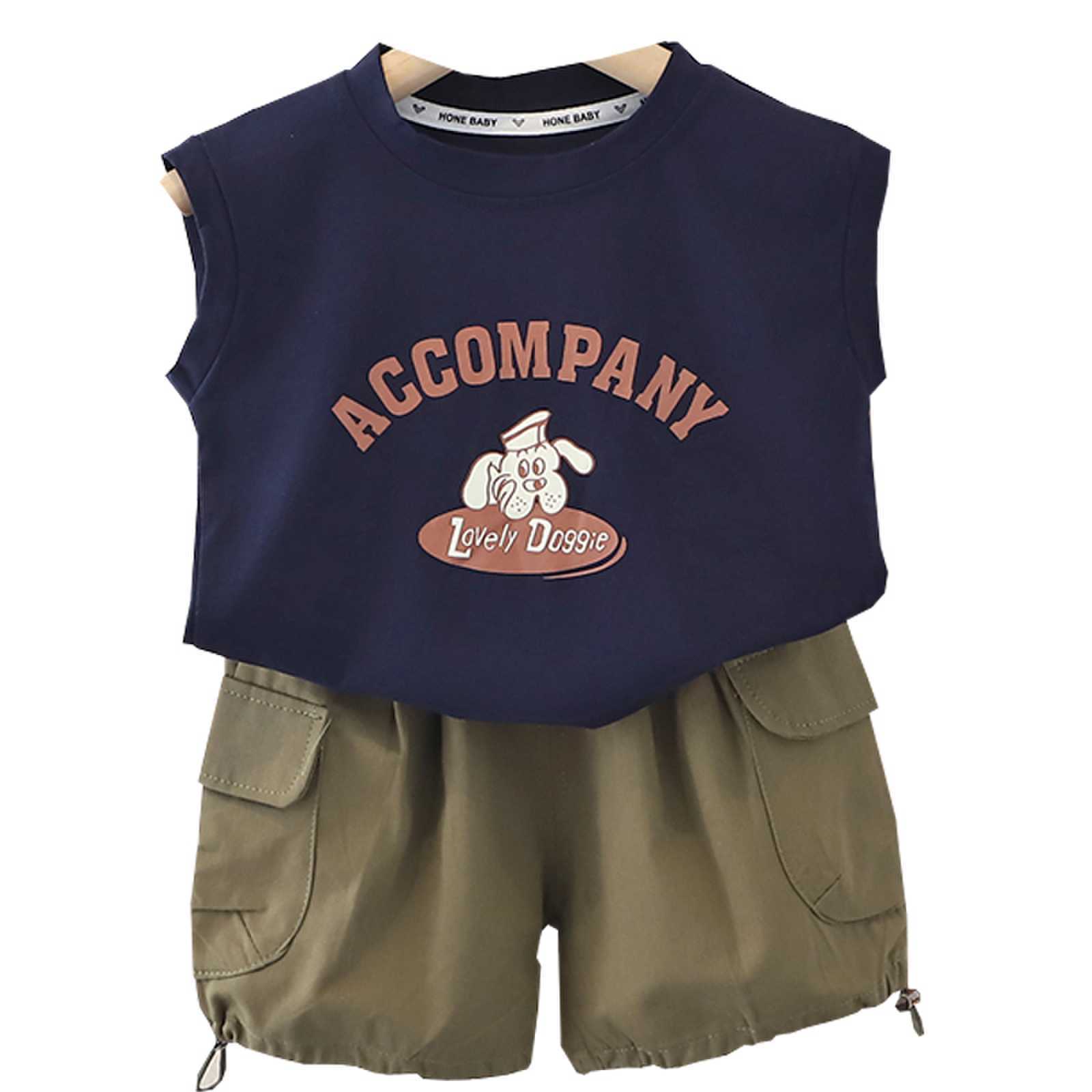 Children's vest, men's summer cartoon, 2023 new style boys' T-shirt, baby summer wear, sleeveless for children aged 0-5, thin style Item Picture