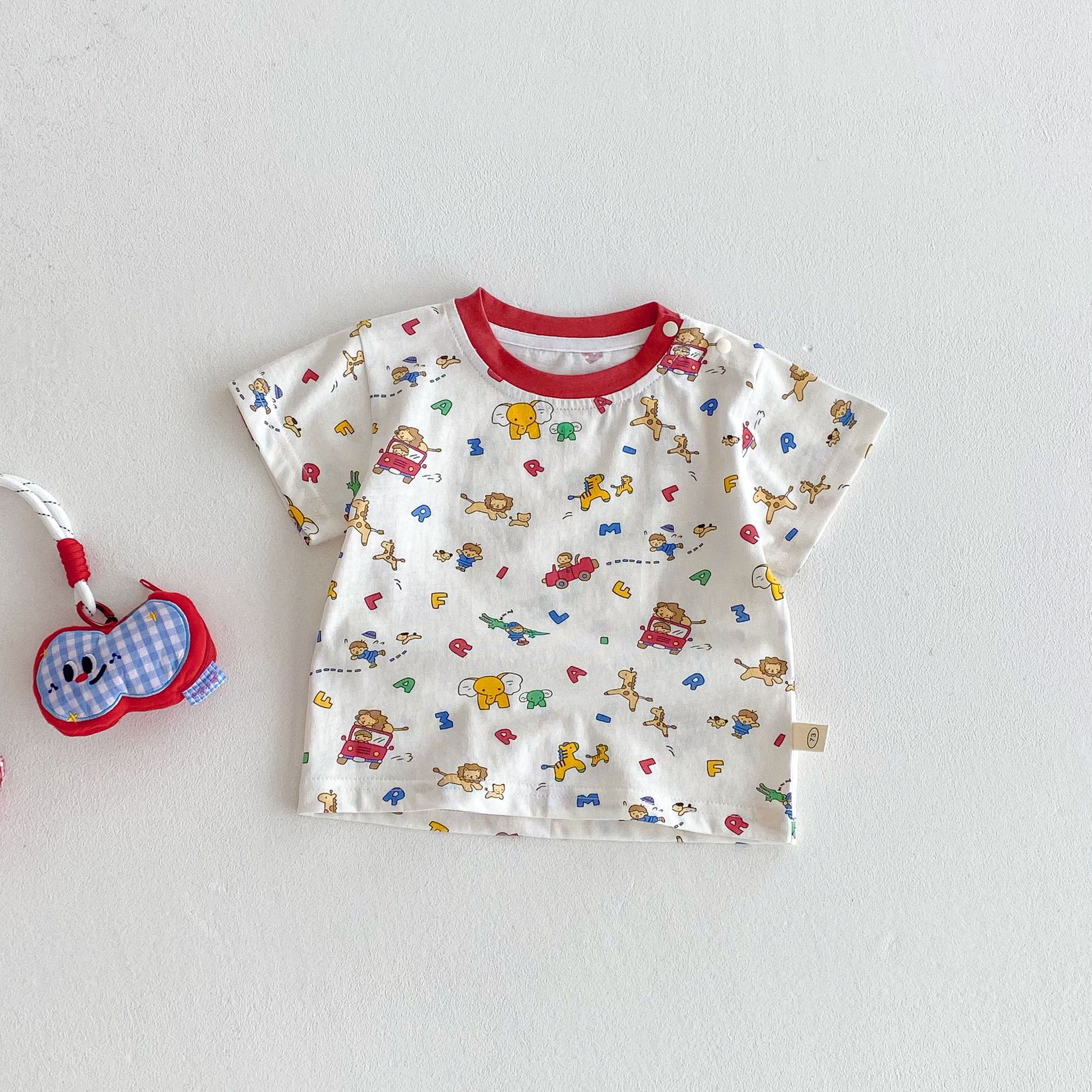 Children's full-print cartoon T-shirt 2025 new style Summer Boys' cute printed summer dress Thin baby stylish one-piece Application Scenario