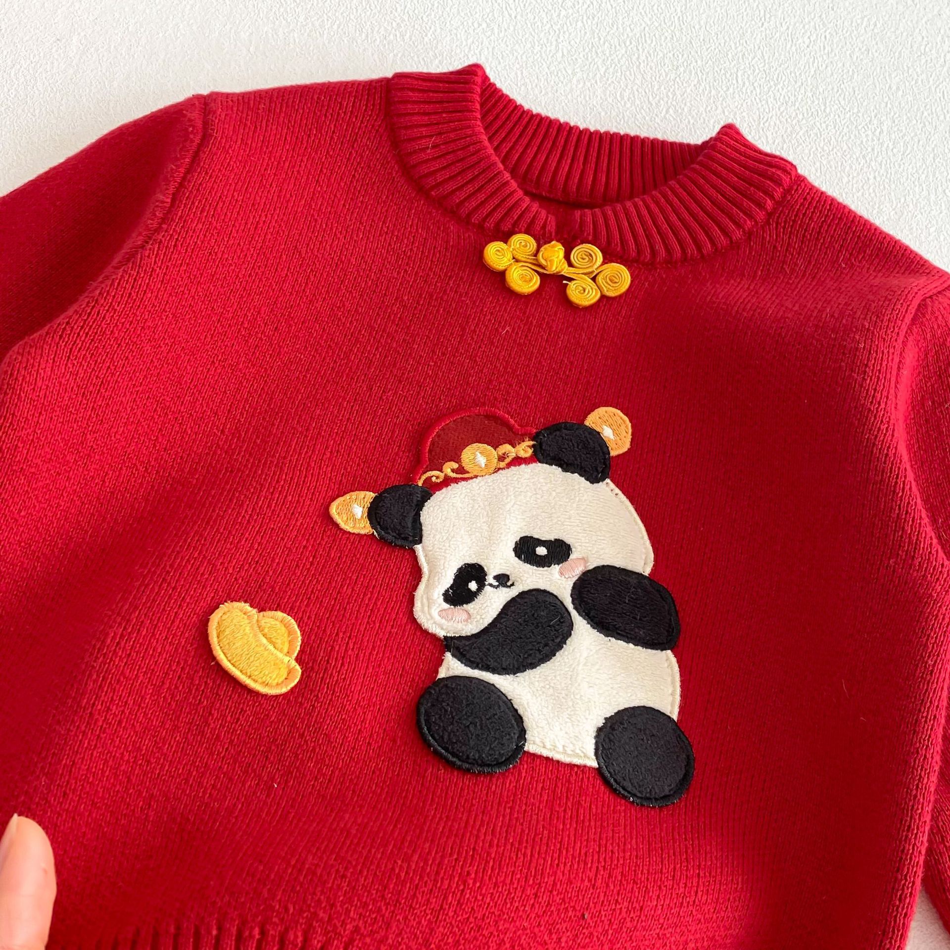 Girls' fashion sweater 2025 New Spring Baby Korean-style stylish core-spun knitted top, baby spring clothing trend Specification drawing