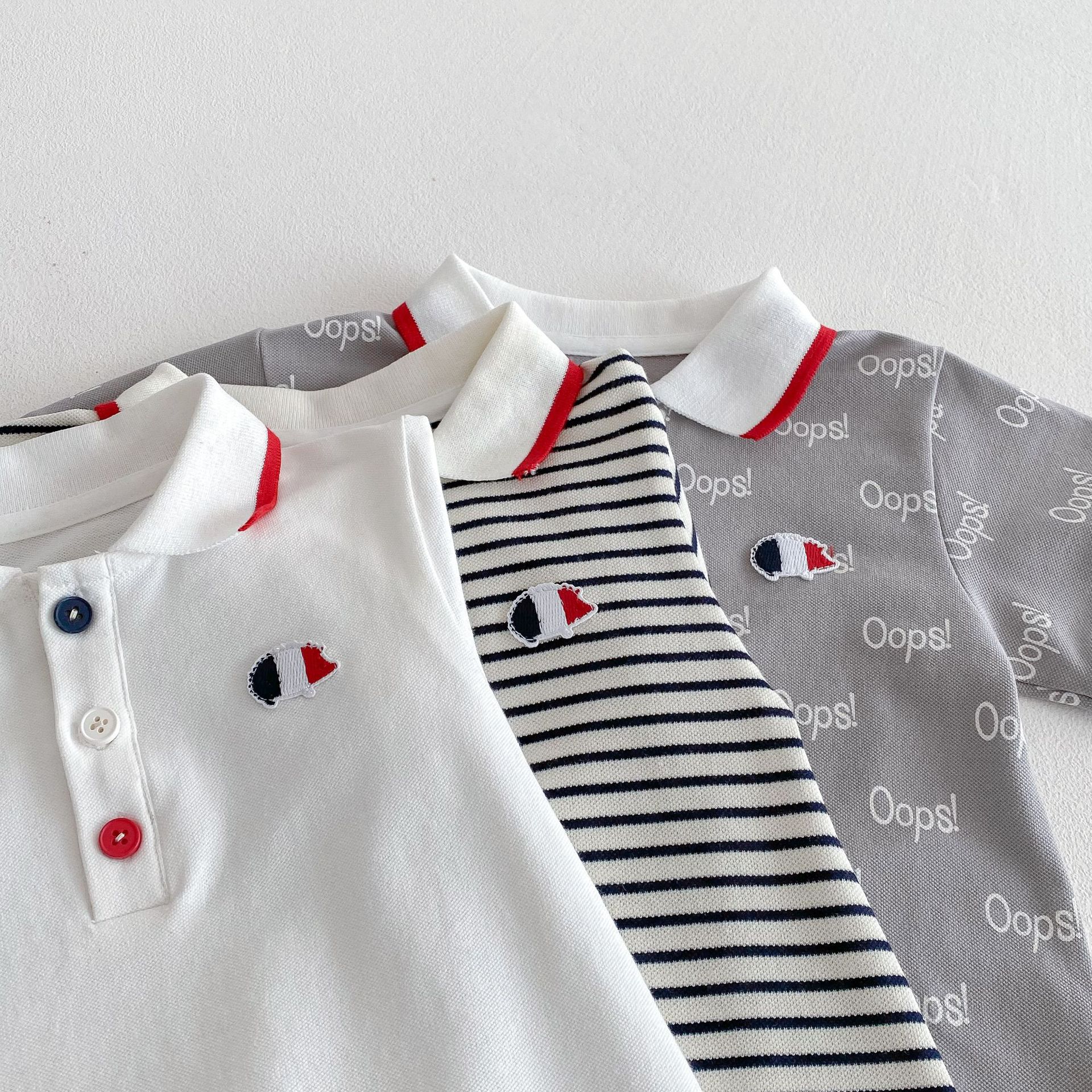Baby striped jumpsuit 2025 new summer baby fashion design sense letter-shaped Hayi Newborn clothing trend Application Scenario