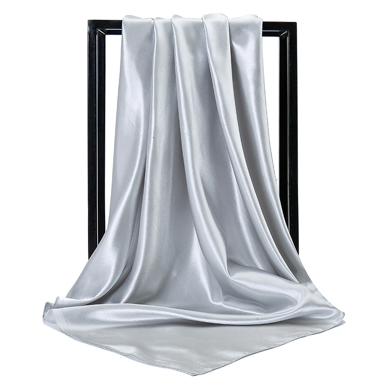 New satin women's solid-color headscarf wholesale, imitation silk single-color 90-color Ding professional flight attendant square scarf YW102 Application Scenario