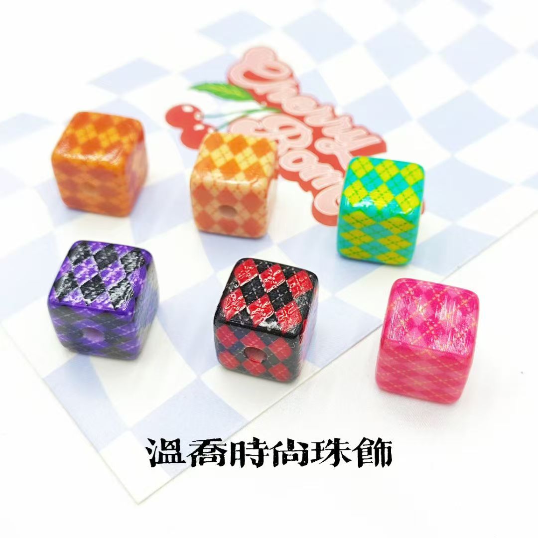 亚克力串珠手工项链配饰珠子DIY饰品配件多色可选