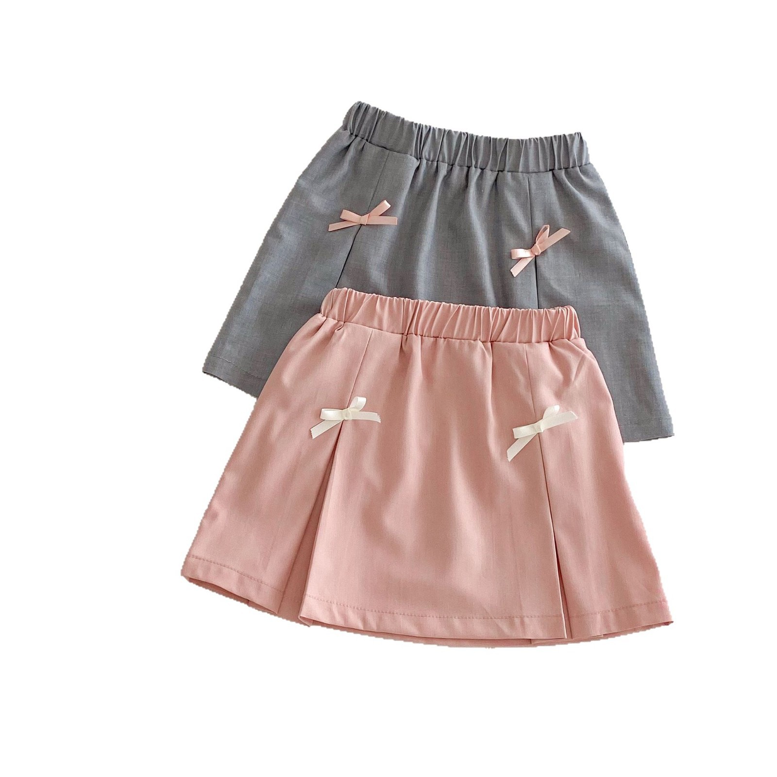 Girls' bow skirt 2025 New Summer style: Korean-style solid color half skirt for 0-5-year-old girls, children's summer wear Item Picture